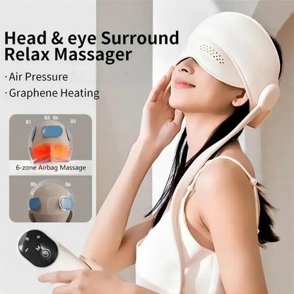 Relax & Relieve: Electric Head and Eye Massager with Heat & Airbags - Ultimate Migraine Relief Gift!