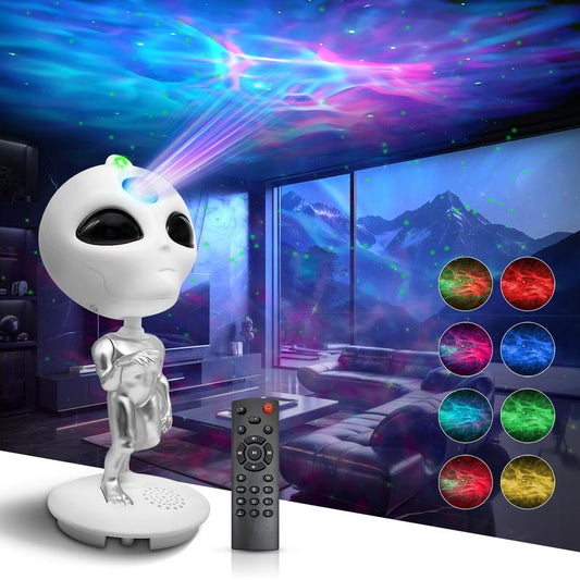 Stunning Alien Galaxy Projector with Timer & Remote - LED Nebula Lights & Bluetooth Speaker - Perfect Gift for Kids' Room Decor, Christmas & Birthdays!