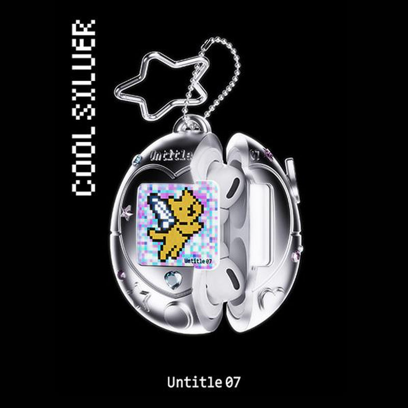 Cute Vintage Tamagotchi AirPods Case with Star Keychain - Fun Pink, Purple & Silver Silicone Design - Perfect Christmas & New Year Gift!