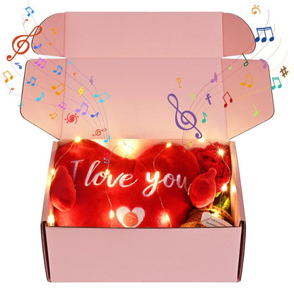 Heartfelt Interactive Music Plush Toy - Perfect Valentine's Day Gift with I Love You Recording in Multiple Languages - Romantic Decor for Couples, Moms, Wives, Girlfriends & Friends
