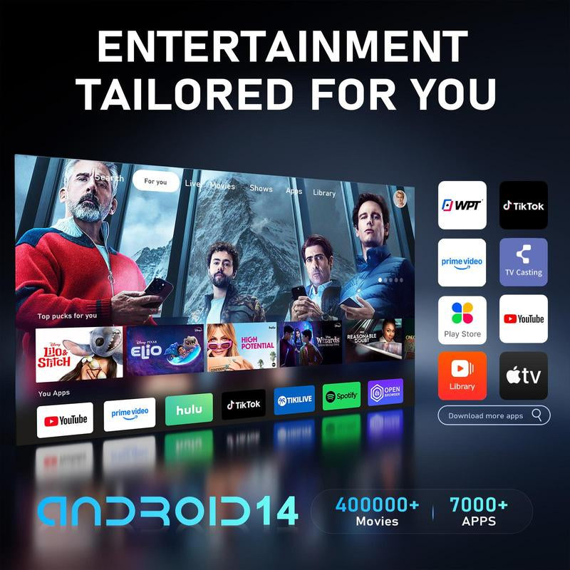 Netflix Certified 1080P Full HD Mini Projector - 650 Lumens Bluetooth with Screen for Ultimate Indoor & Outdoor Movie Experience