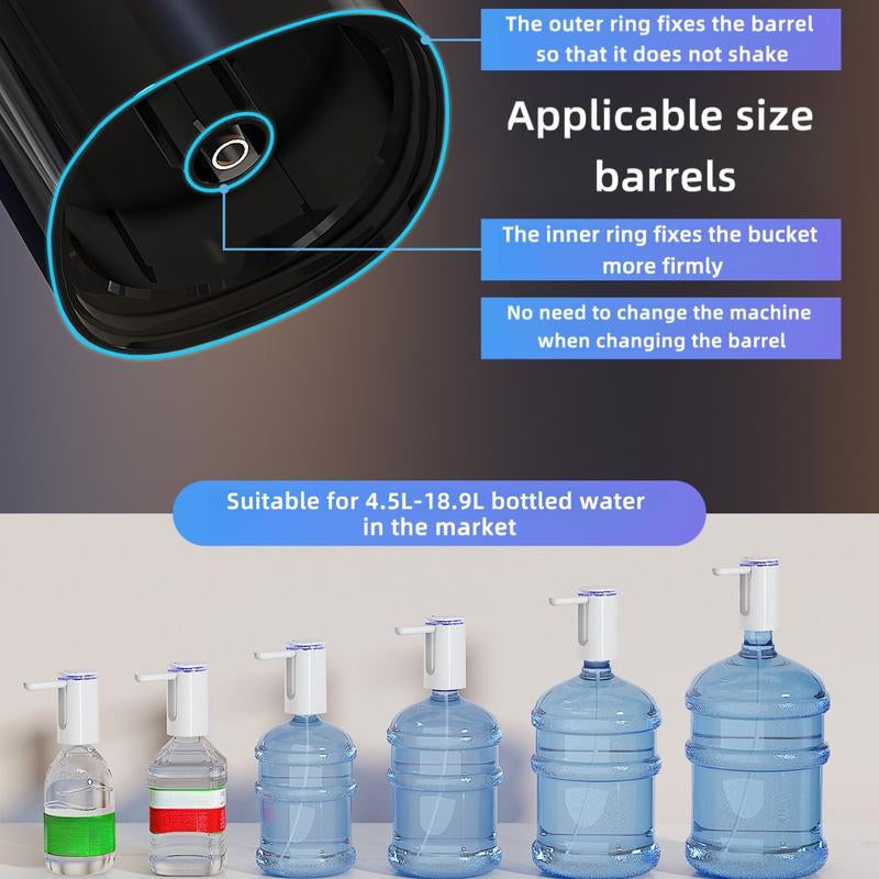Revolutionize Your Hydration with Our Portable USB Electric Water Pump for 5 Gallon Bottles - Perfect for Home, Office, Camping & More (Sleek Black Design)