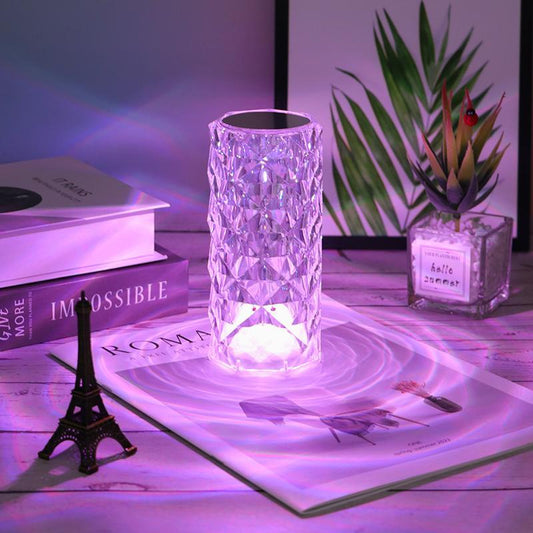 Enchanting RGB Color Changing Crystal Table Lamp with Remote Control - 16 Mesmerizing Colors for a Stylish Home Ambiance