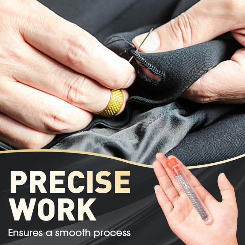 41-Piece Premium Big Eye Steel Needle Set for Quilting, Embroidery & Mending - Multi-Purpose Self-Threading Sewing Kit with Threader & Sturdy Polyester Thread