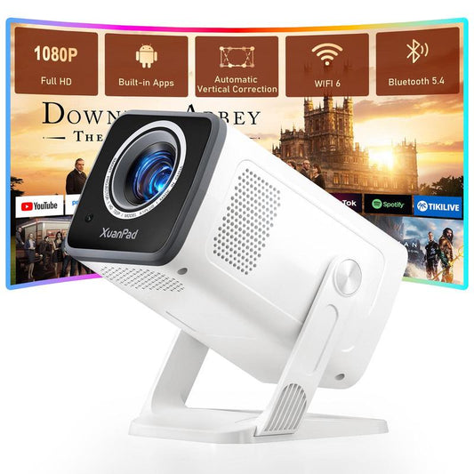 Netflix Certified 1080P Full HD Mini Projector - 650 Lumens Bluetooth with Screen for Ultimate Indoor & Outdoor Movie Experience