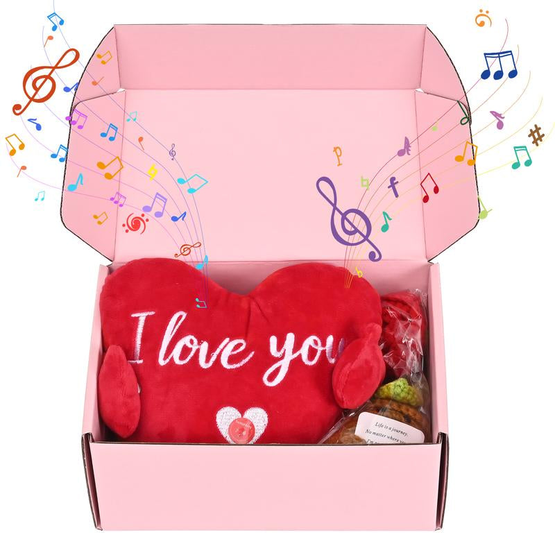 Heartfelt Interactive Music Plush Toy - Perfect Valentine's Day Gift with I Love You Recording in Multiple Languages - Romantic Decor for Couples, Moms, Wives, Girlfriends & Friends