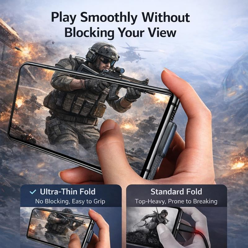 67W Fast Charging Right Angle USB C Cable - Heavy Duty Braided Type C to Type C PD PPS 100W 6A for Samsung, Android Phones, Tablets & Laptops - No Hand Blocking Design