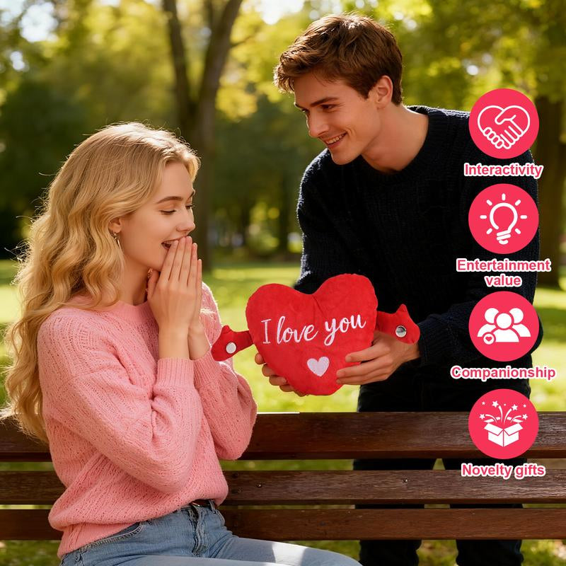 Heartfelt Interactive Music Plush Toy - Perfect Valentine's Day Gift with I Love You Recording in Multiple Languages - Romantic Decor for Couples, Moms, Wives, Girlfriends & Friends