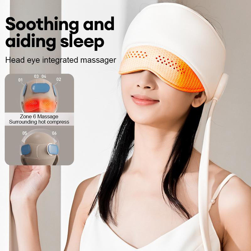 Relax & Relieve: Electric Head and Eye Massager with Heat & Airbags - Ultimate Migraine Relief Gift!