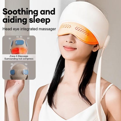 Relax & Relieve: Electric Head and Eye Massager with Heat & Airbags - Ultimate Migraine Relief Gift!