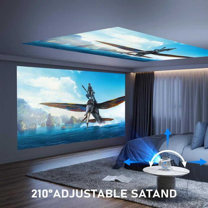 Netflix Certified 1080P Full HD Mini Projector - 650 Lumens Bluetooth with Screen for Ultimate Indoor & Outdoor Movie Experience