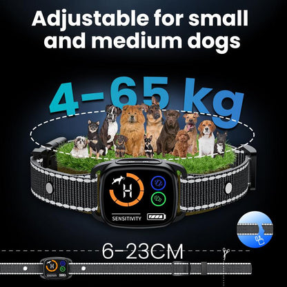 Smart Rechargeable Dog Bark Collar - 6 Sensitivity Levels, Waterproof Anti-Barking Solution for All Dog Sizes