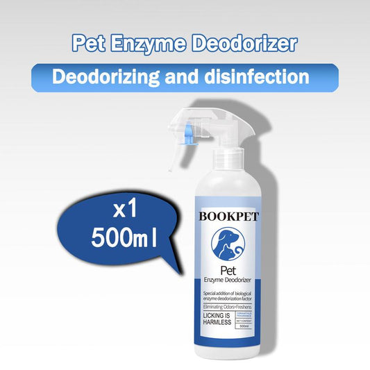 BOOKPET Pet Odor Eliminator Spray - Powerful Stain & Odor Remover for Dogs & Cats - Fresh Osmanthus Scent - Ideal for Carpets, Upholstery & Hardwood