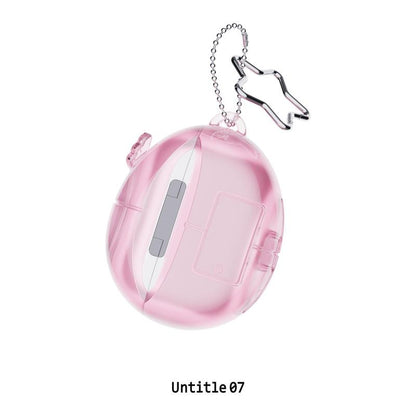 Cute Vintage Tamagotchi AirPods Case with Star Keychain - Fun Pink, Purple & Silver Silicone Design - Perfect Christmas & New Year Gift!