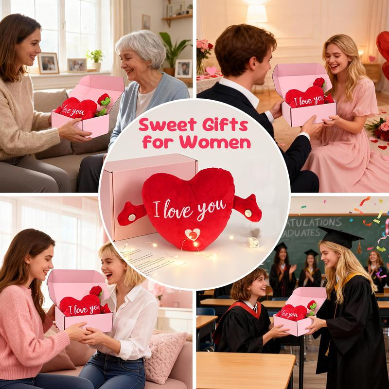 Heartfelt Interactive Music Plush Toy - Perfect Valentine's Day Gift with I Love You Recording in Multiple Languages - Romantic Decor for Couples, Moms, Wives, Girlfriends & Friends