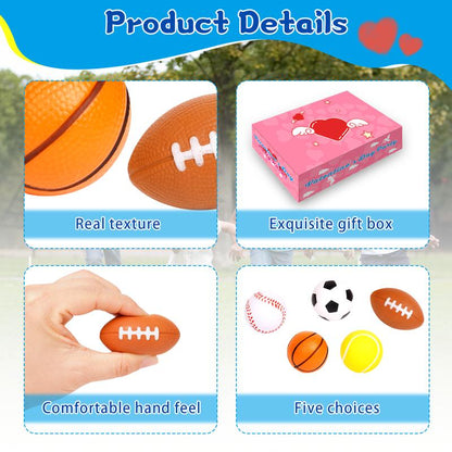 30-Piece Mini Sports Balls Set for Kids with Bag - Perfect Valentine Classroom Exchange Cards & Fun Indoor/Outdoor Party Favors for 2026!