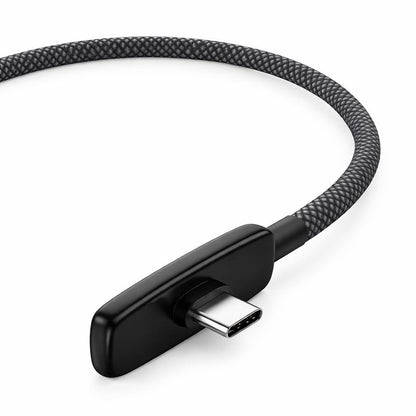 67W Fast Charging Right Angle USB C Cable - Heavy Duty Braided Type C to Type C PD PPS 100W 6A for Samsung, Android Phones, Tablets & Laptops - No Hand Blocking Design