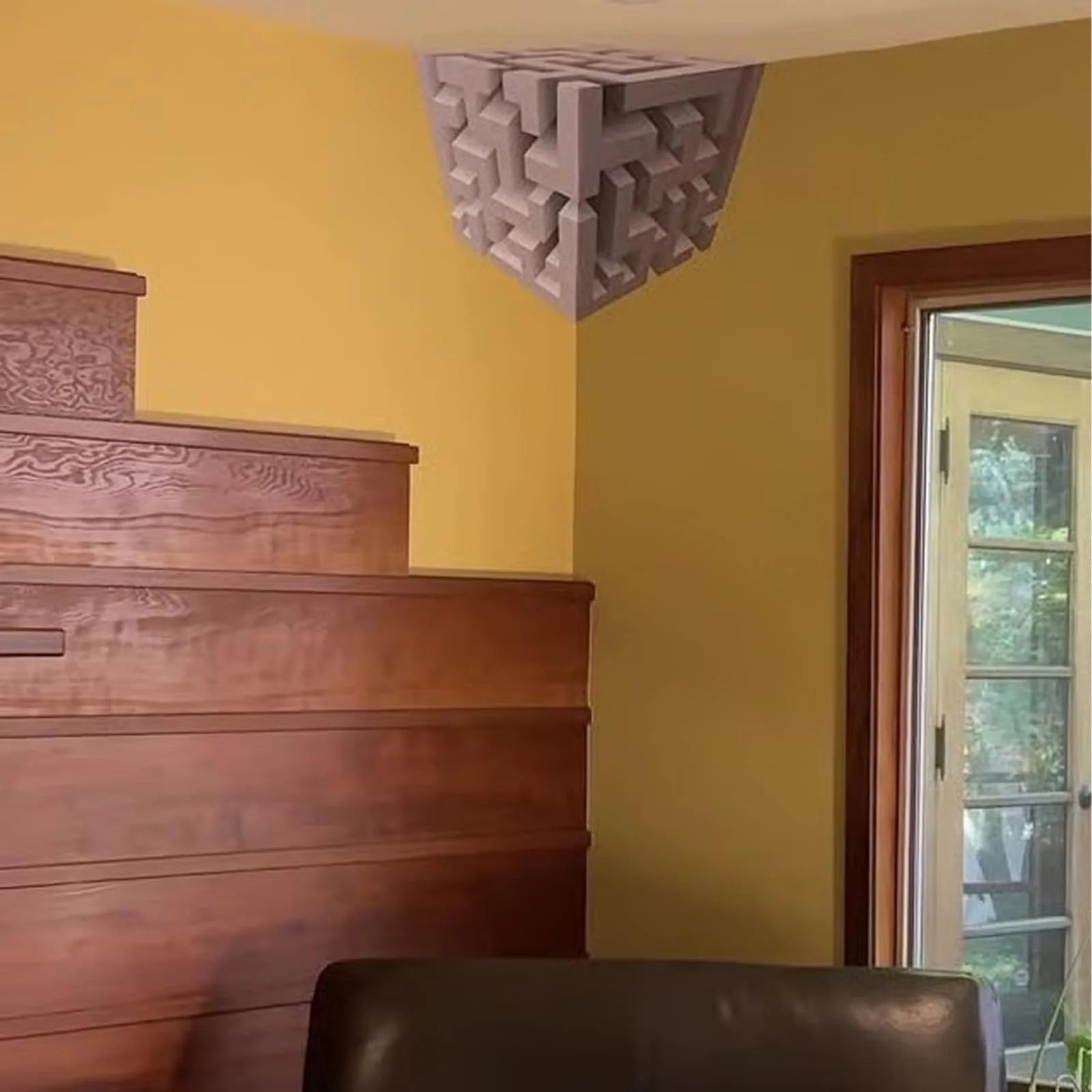 Transform Your Space with a Mind-Bending 3D Maze Wall Decal - Easy Peel & Stick Optical Illusion Art!